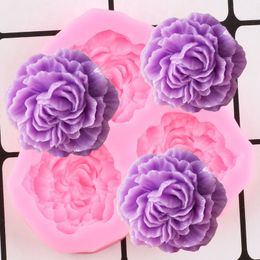 Baking Moulds Peony Flower Silicone Molds Wedding Cupcake Topper Fondant Cake Decorating Tools Soap Resin Clay Candy Chocolate Gumpaste 230803