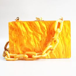 Evening Bags Pearl Orange Acrylic Designer Handbags Womens Bag Brand Cross body Clutch Fashion Girl Shoulder Messenger Purse 230803