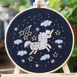 Chinese Style Products Goodnight Embroidery DIY Needlework Sleeping Unicon Swan Pattern Needlecraft Children's Room R230804