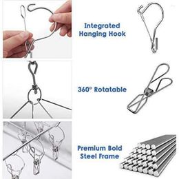 Hangers Compact Sock Hanger Durable Stainless Steel Space-saving Underwear Drying Rack With 36 Clips Ideal For Home Use