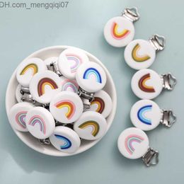 Pacifier Holders Clips# 5 Rainbow pacifier clips food grade silicone dental Nipple chain accessories DIY necklace dental care baby toys Z230804