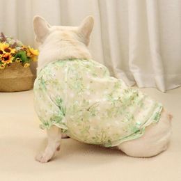 Dog Apparel Pet Sun Protection Clothes Floral Printing Comfortable Breathable Elegant Lovely Sweatshirt Costume For Outdoor