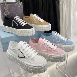 Platform Solid Heighten Shoe Sneakers Gabardine Nylon Casual Shoes Brand Wheel Canvas Thick Bottom Pink Khaki Blue Grey Solid Heighten