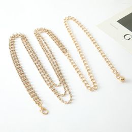 Belts Fashion Gold Plated Rhinestones Decor Chain For Women