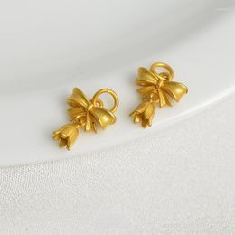 Strand Custom Colour Preservation Antique Gold Bow Blue Bell Flower Pendant Pearl Necklace Bracelet DIY Accessory Accessories