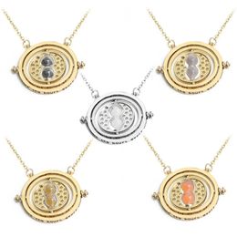 Pendant Necklaces Fashion High Quality Rotating Hour Necklace Glass Hourglass Delicate Movie Vintage Jewellery Gift Wholesale 20pcs lot 230804