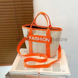 Shoulder Bags Autumn Fashion Underarm Shoulder Bag for Women 2023 New Trend Fashion Contrast Letter Straw Woven Handheld Crossbody Bagstylishhandbagsstore