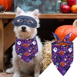 Dog Collars Triangle Scarf Pet Halloween Party Decoration Headscarf Bib Pumpkin Bat Puppy Suitable For