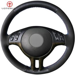 Black Suede Leather Steering Wheel Cover for BMW 3 Series E46 2000-2006 5 Series E39 2000-2003 E53 X5 Z3 E36 2000-2002300v