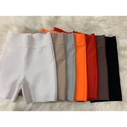 Women's Shorts 10 Colours Bandage White Black Grey Short Pants High Waist Top Quality Rayon Vintage 230803