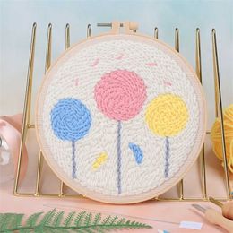 Chinese Style Products Beautiful Sky Punch Needle Embroidery Set for Beginners Poke DIY Material Package Creative Embroidery Home Decor