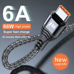 Chargers/Cables Type C 6A 66W Super Fast Charging Cable For Huawei Mate 40 Pro USB C Nylon Braided Data Line for Xiaomi Samsung OPPO 1/2/3M x0804