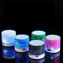 Portable Speakers Mini Portable Speaker Bluetooth Wireless Car Dazzling Crack LED Lights Support Card USB Charging For PC R230825