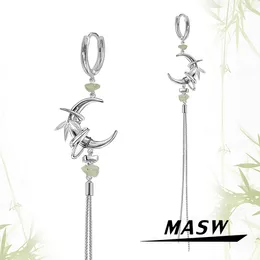 Dangle Earrings MASW Original Design Cool Trend High Quality Brass Metal Moon Long Chain For Women 2023 Accessories