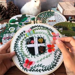 Chinese Style Products Window Flower Embroidery DIY Needlework Houseplant Needlecraft for Beginner Cross Stitch R230804