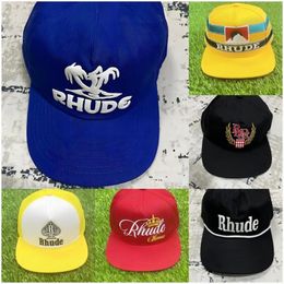 Rhude Cappello Outdoor Berretto da baseball Hip Hop Graffiti Casual Lettering Tesa curva Vintage Uomo Donna Classico stile retrò Visiera New Era n N76n #