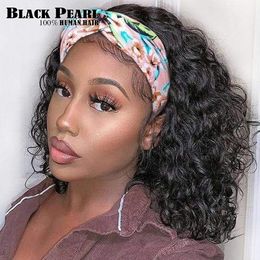 Synthetic Wigs Full Mechanism Headgear Brazilian Kinky Curly Headband Wig Human Hair Glueless for Women Easy Wea 230803