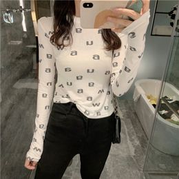 Women's T-Shirt Sexy Bodycon Long Sleeve T-shirt Tops for Woman Spring Summer Autumn Female Tee Designer Luxury Clothing Streetwear
