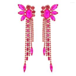 Dangle Earrings Summer Metal Rhinestone Geometric Tassels Birthday Party Trend Jewelry Women's Charm Accessories Wholesale