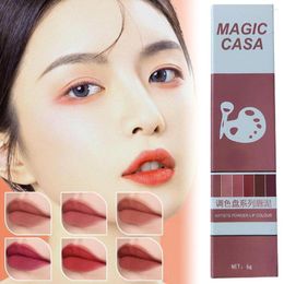 Lip Gloss 6Colors Clay Velvet-Hazy Matte Dual-Use Cheek & Mud More Pigment Long Lasting Silky Texture For Lips Women Cosm C9H7