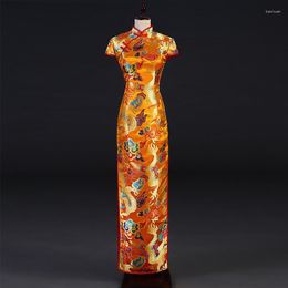 Ethnic Clothing XS-3XL Elegant Women Novelty Long Qipao Exquisite Chinese Party Dress Sexy Slim Improve Cheongsam Vintage Oriental Dresses