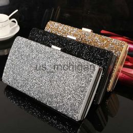 Evening Bags Women Evening Clutch Bag Diamond Sequin Wedding Clutch Purse and Handbag Party Banquet Black Gold Silver Two Chain Shoulder Bag J230804