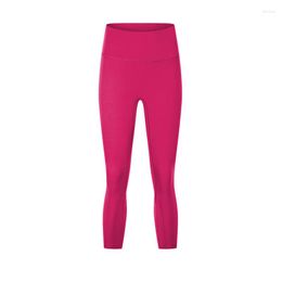 Active Pants Summer Style No T-Line Nude Yoga 7-Point Legging Women's High Waist Push Hip Elastic Quick-Drying Sports Fitness Pant