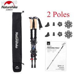 Trekking Poles Naturheike Walking Pole Folding Carbon Fibre Telescopic Stick Ultralight Portable Climbing Poles Outdoor Camping Hiking Stick HKD230804