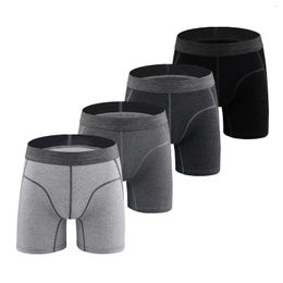 Cuecas 4 pçs/lote cuecas masculinas alongadas de alta elasticidade boxers esportivas de corrida mais longas cores de pernas L XL XXL XXXL