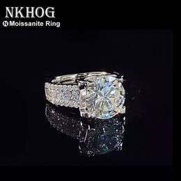 Wedding Rings Real 2 Carat 8mm Ring For Women 925 Sterling Silver Band D Color VVS Diamond Engagement Fine Jewelry With Gra 230804