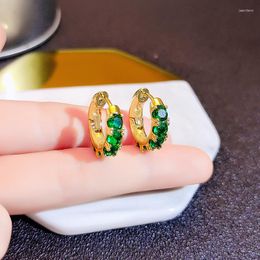 Hoop Earrings Women's Imitation Emerald Luxury Jewellery Stud Butterfly Accessories For Women Korean Fashion Piercing Earring