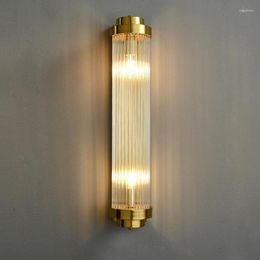 Wall Lamps Postmodern Art Deco Stainless Steel K9 Crystal Black Lamp Gold Led Video Light Sconce For Bedroom Corridor