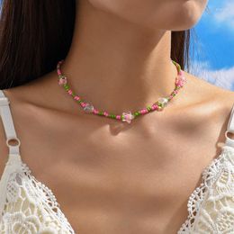 Choker Bohemian Creative Handmade Colorful Heart Beads Necklace For Women Y2k Trend Star Neck Jewelry Party Accessories Gift