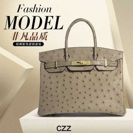 Platinum Designer Ostrich Handbag Handbags Skin 30 Women's Bag Fashion Temperament Real Bag Personality Bag Genuine Leather 787a