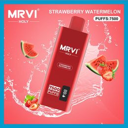 Original Mrvi Holy 7500 Puffs Disposable Vape Pen E Cigarette Device With 600mAh Battery 15ml Pod Prefilled Catridge rechargeable Screen Show BigVape