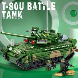 Blocks Military Vehicles T80 Main Battle Tank USSR US Building Blocks World War 2 Army Action Figure Bricks Kit ww2 Model Kids Toys 230803