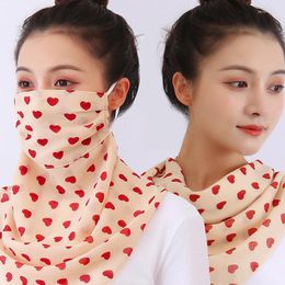 Scarves Chiffon Printing Triangle Neck Scarf Face Wraps Sunscreen Neckerchief Floral Bandana Head Outdoor Sport Hair Band