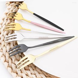 Dinnerware Sets 4pcs Tea Forks Set Stainless Steel Small Fork Gold Fruit For Cake Snack Multiple Colors Salad Mini Tableware