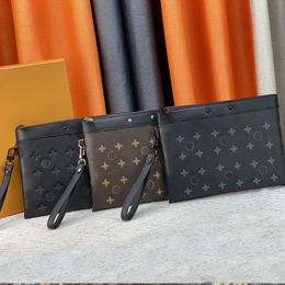 Fashion large capacity Mens clutch bag Designer Classic Print Bag High-end leather wallet Card Bag Portable Bag #81848