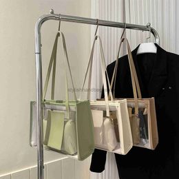Transparent fashionable minimalist and stylish handbag 2023 Spring/Summer New Westernised Leisure Single Shoulder Mother Tote Bagstylishhandbagsstore