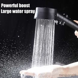 Bathroom Shower Heads Black Turbo Shower Head High Pressure Water Saving with Philtre Hose Bathroom Accessories Showerhead Set for Bathroom R230804