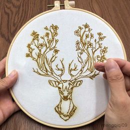 Chinese Style Products Forest Deer with Flower Embroidery DIY Needlework Delicate Needlecraft for Beginner Cross Stitch Artcraft(With R230804