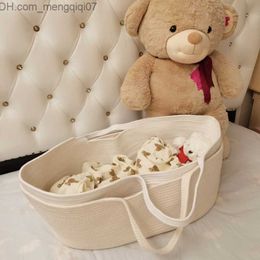 Bassinets Cradles Portable Baby Basket Carrier Cotton Rope Woven Baby Bed Baby Bed Cradle Baby Bed Decoration Z230804