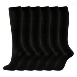 Sports Socks 3 Pair Compression Stocking Knee High Pregnant Edema Diabetes Varicose Veins Running Travel Sport Women