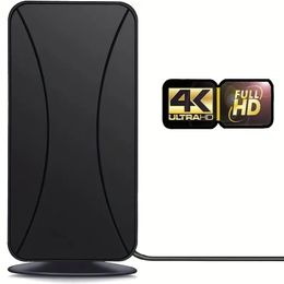 450+ Mile Range Indoor Digital TV Antenna - 8K 4K Full HD Compatible - Advanced Amplifier Signal Booster & 16ft Coaxial Cable Included