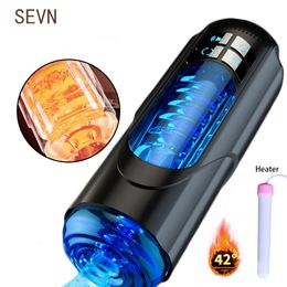 Masturbators Automatic Male Masturbator Cup Powerful Vibrating Blowjob Sucking Telescopic Vaginal Mouth Trainer Adult Sex Toys For Men 230803