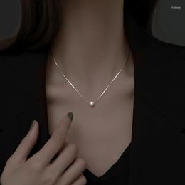 Chains Japan & Korea Simple Pearl Necklace Fashion Ins Niche Design Female Clavicle Chain Jewelry Gift