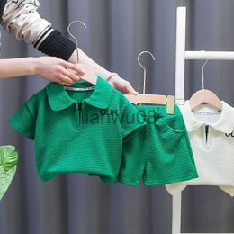 Clothing Sets 2023 Korean Summer Infant Girl Top And Bottom Clothes Set Solid Short Sleeve POLO Shirt Shorts Pants Suit Baby Girl Outfits Set x0803