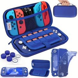 for Switch Lite Carrying Case, For Switch Lite Case With Soft TPU Protective Case Games Card 6 Thumb Grip Caps NS Lite Storage Box Protection Bag For Nintendo Switch