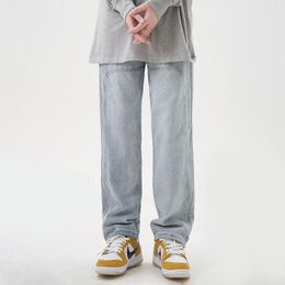 Men's Jeans Denim Wide-leg Pants Streetwear Straight Loose Elastic Waist Korean Japanese Simple Leisure Stylish 2023 Spring